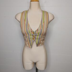 Dallin Chase Candy Stripe cropped vest size M